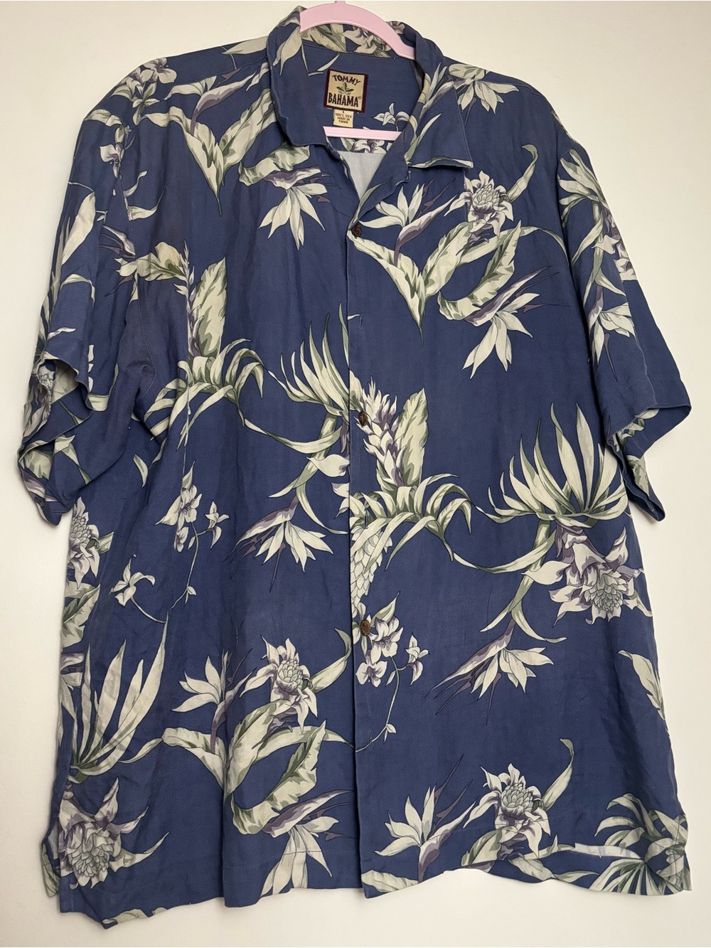 Tommy Bahama Navy Blue Floral Camp Shirt